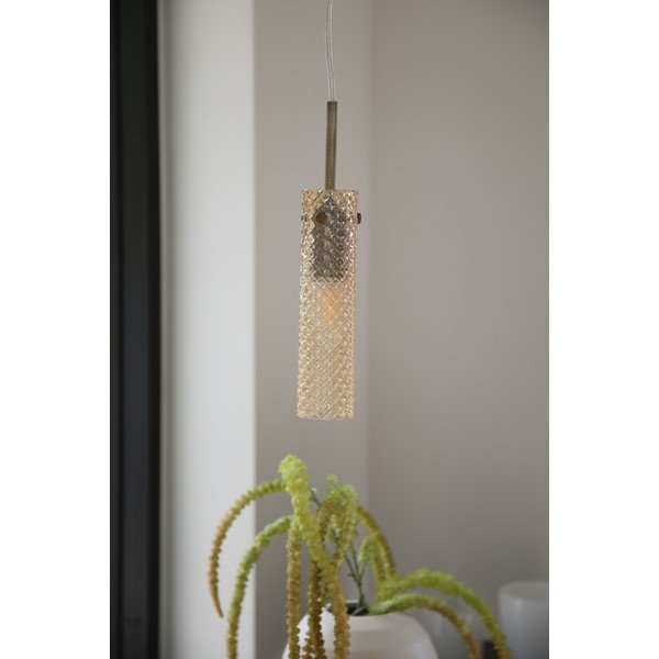 Medeninasta/jantarna steklena viseča svetilka ø5x27,5 cm Vibia – Markslöjd-image-1