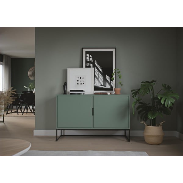 Zelena kredenca s črnimi kovinskimi nogami Tenzo Lipp-image-1