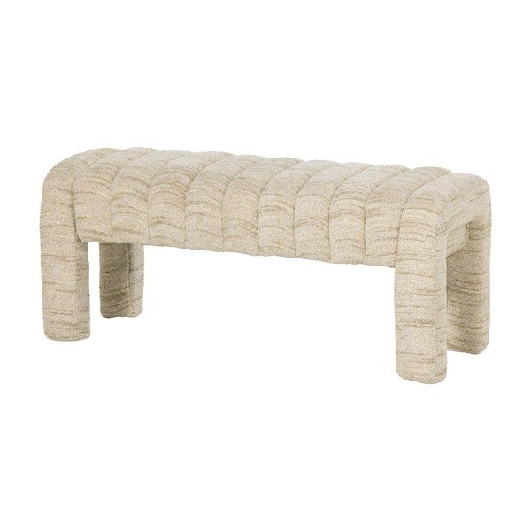 Bež oblazinjena klop iz tkanine bouclé Frex – WOOOD-image-2