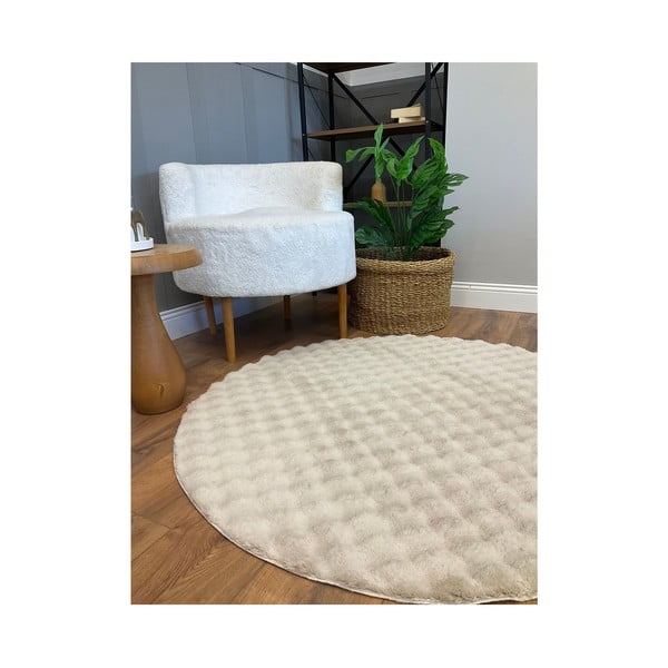 Bež pralna okrogla preproga ø 120 cm Bubbly – Oyo Concept-image-3