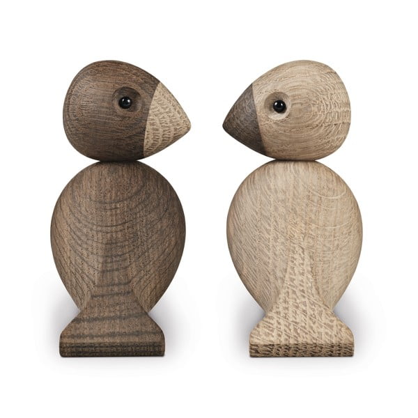 Komplet 2 kipcev iz masivnega hrasta Kay Bojesen Denmark Lovebirds-image-3