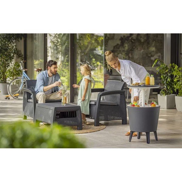 Plastična okrogla vrtna miza s prostorom za led ø 49,5 cm Cool – Keter-image-1