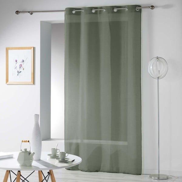 Kaki zelena prosojna zavesa 140x280 cm Telma – douceur d'intérieur-image-2