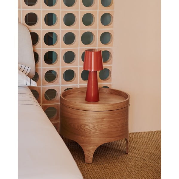 Nočna omarica v jesenovem dekorju v naravni barvi Octavia – Kave Home-image-1