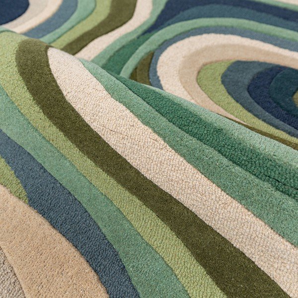 Zelena ročno tkana volnena preproga 200x290 cm Envy Wool – Flair Rugs-image-2