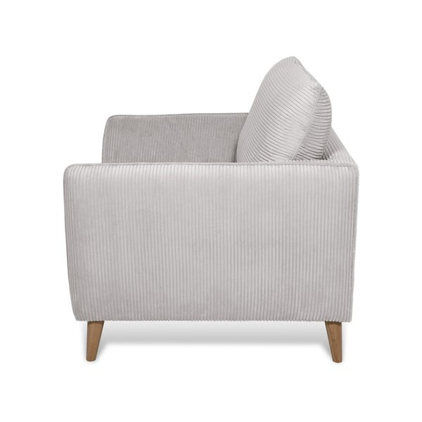 Svetlo siv fotelj iz rebrastega žameta Paris – Scandic-image-3