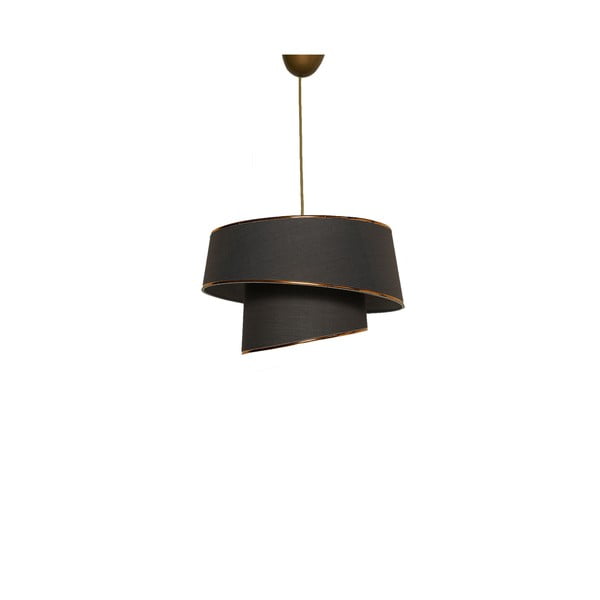 Antracitno siva/zlata viseča svetilka s tekstilnim senčilom ø 32 cm Barette – Opviq lights