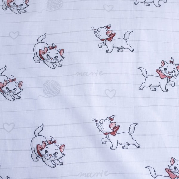 Bela bombažna otroška posteljnina za otroško posteljico 100x135 cm Marie Cat "Bow" – Jerry Fabrics-image-4