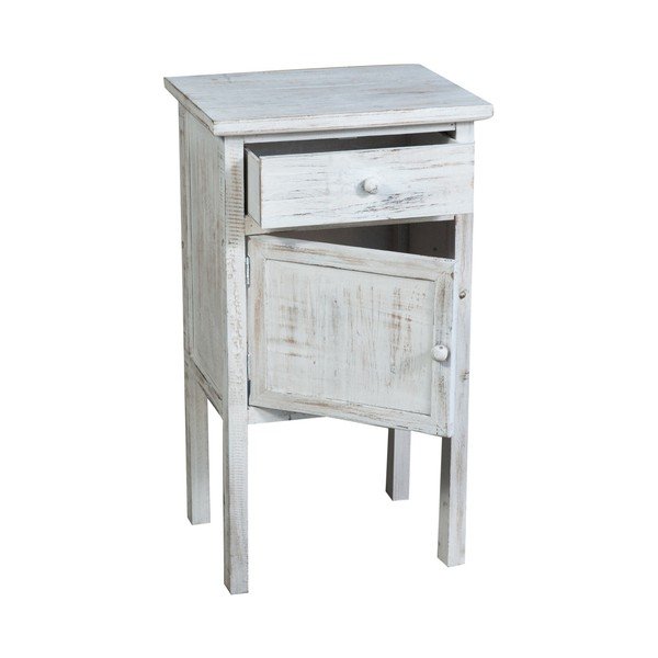 Bela lesena nočna omarica Biscottini Bedside-image-2