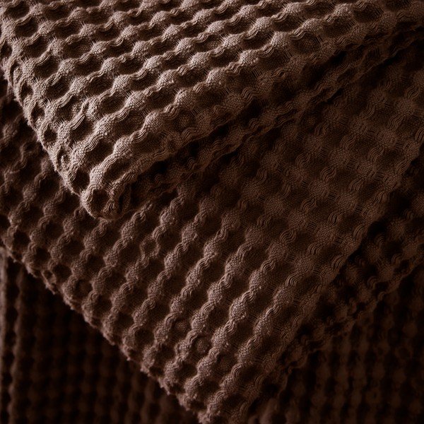 Temno rjava bombažna odeja 150x200 cm Jaipur Chunky Waffle – Pineapple Elephant-image-3