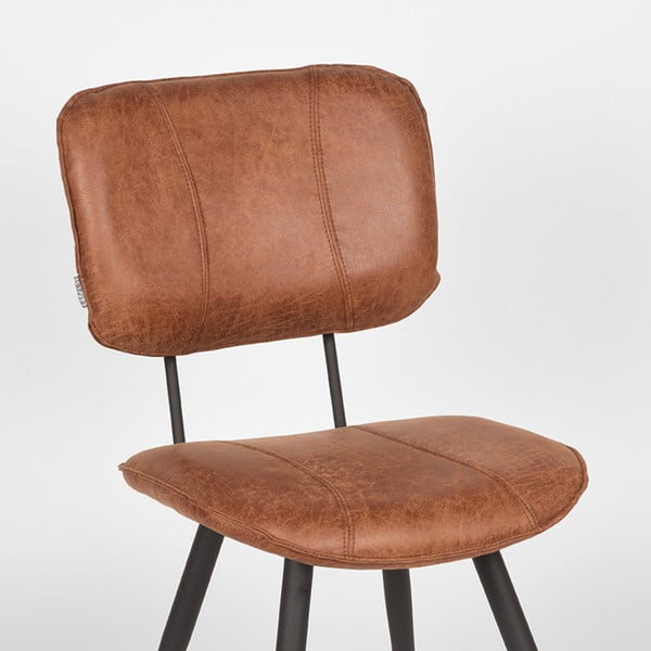 Usnjeni jedilni stoli v konjak rjavi barvi v kompletu 2 ks Fos – LABEL51-image-1