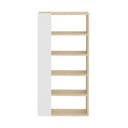 Bela knjižna omara s ploščo v dekorju hrasta 90x188 cm Ella - TemaHome