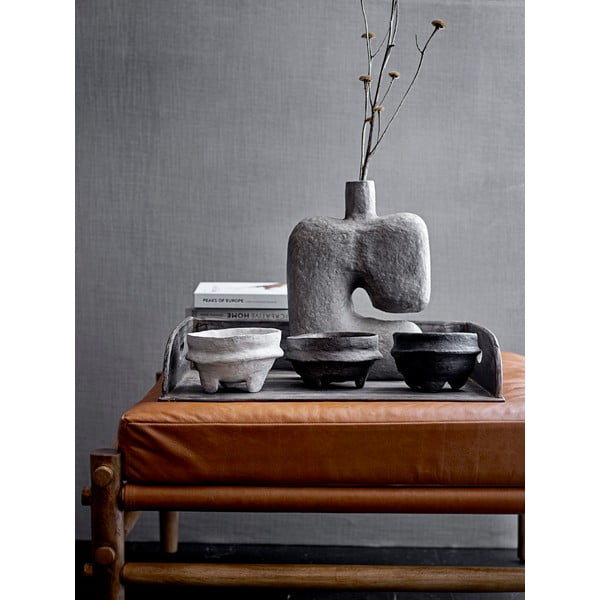 Vaza iz sivega dekorativnega papirja Bloomingville Banael, višina 36 cm-image-1
