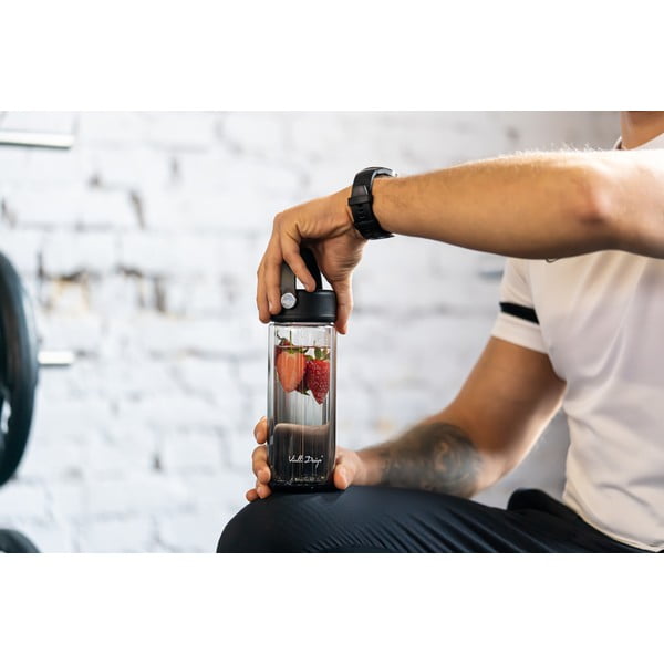 Črna steklena steklenica za vodo 350 ml Fuori – Vialli Design-image-2