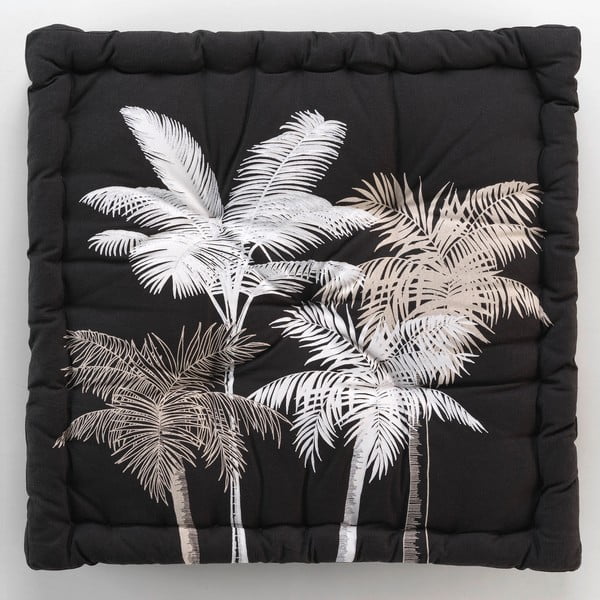 Črno-bela vreča za sedenje Ethno Palm – douceur d'intérieur