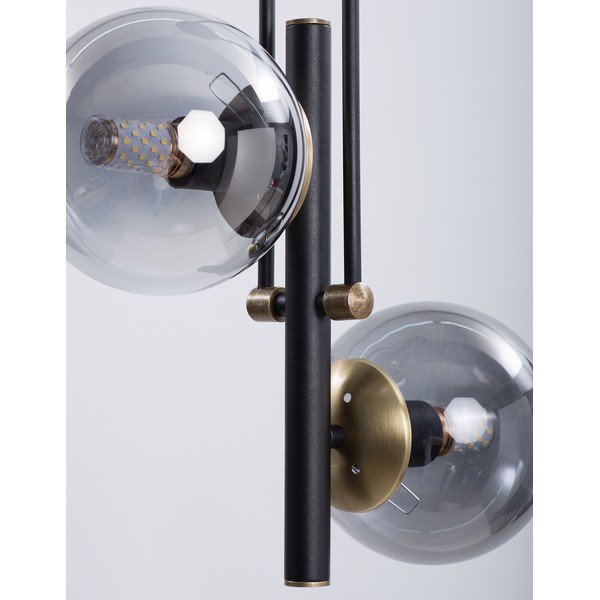 Črna stropna svetilka s steklenim senčilom ø 15 cm Libra – Squid Lighting-image-3