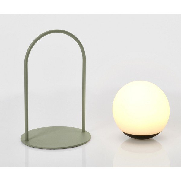 Zelena LED zatemnitvena namizna svetilka s plastičnim senčilom (višina 21 cm) Pansy – Bizzotto-image-1