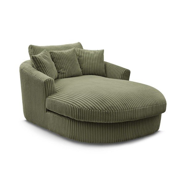 Zelen fotelj iz rebrastega žameta Belem – Bobochic Paris