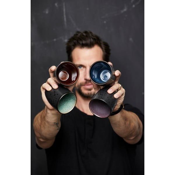 Črne keramične skodelice v kompletu za latte 4 ks 270 ml Gastro Black/Mix – Bitz-image-3