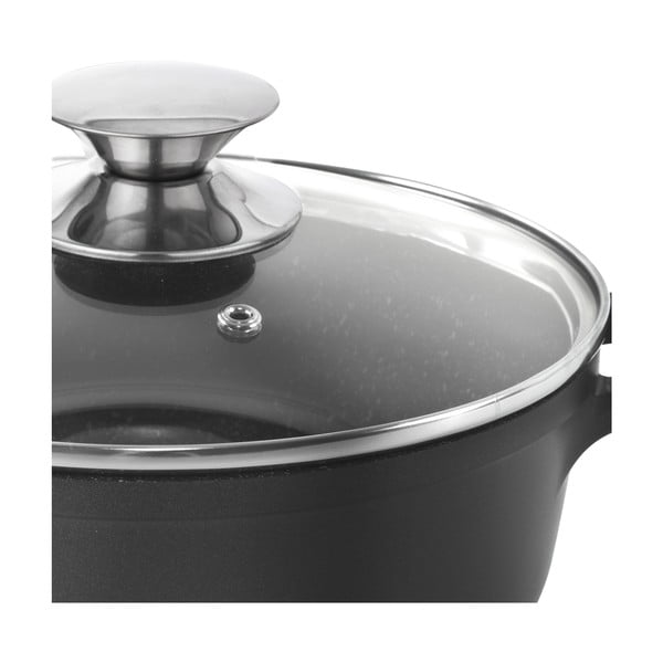 Lonec z neprijemljivo prevleko s stekleno pokrovko Pfluon Granit Orion Grande, ⌀ 20 cm-image-4