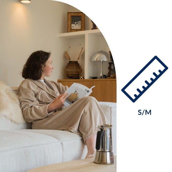 Sivorjav kopalni plašč iz mikropliša velikosti S/M Elena – Tiseco Home Studio-image-2