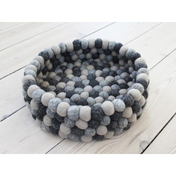 Temno siva košara za shranjevanje iz volnenih kroglic Wooldot Ball Baskett, ⌀ 28 cm