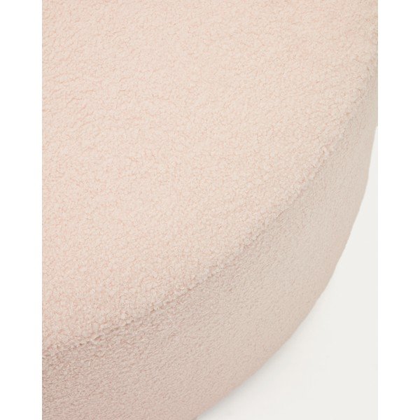 Svetlo rožnat tabure iz tkanine bouclé Kaeli – Kave Home-image-1