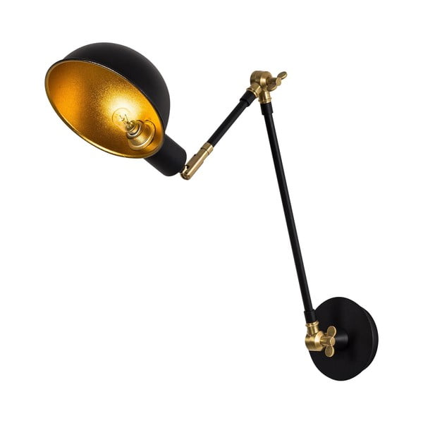 Črna/v zlati barvi stenska svetilka ø 15 cm Sihen – Opviq lights-image-4