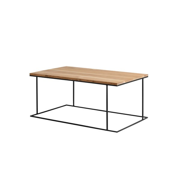 Kavna miza s črnim podnožjem in hrastovo ploščo Custom Form Walt, dolžina 100 cm