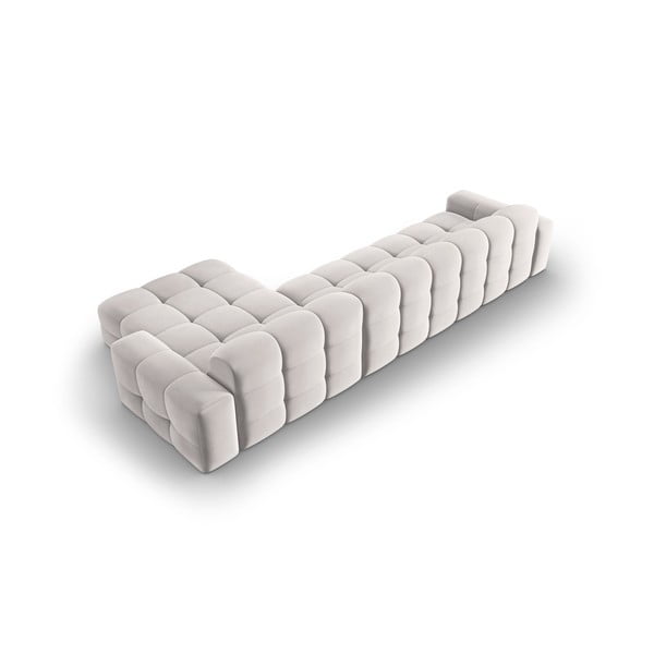 Svetlo siva žametna kotna zofa (desni kot) Kendal - Micadoni Home-image-4