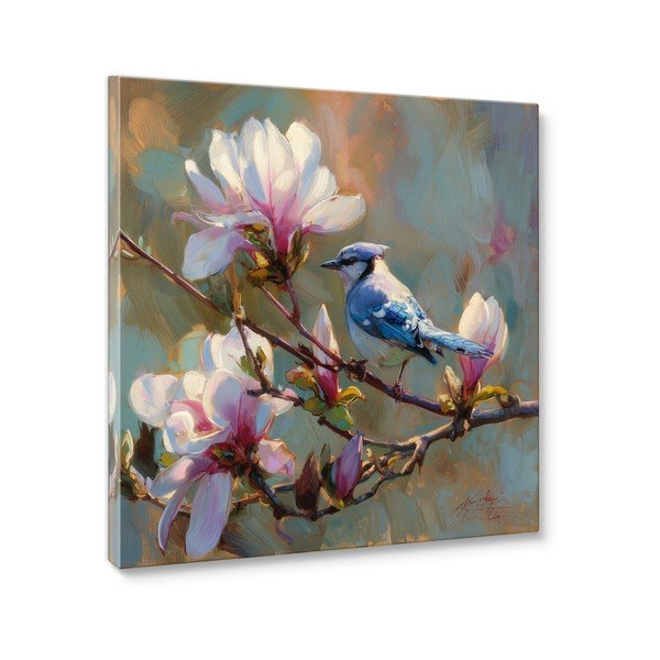 Tiskana slika na platnu 32x32 cm Bluejay & Blossom – Styler-image-3