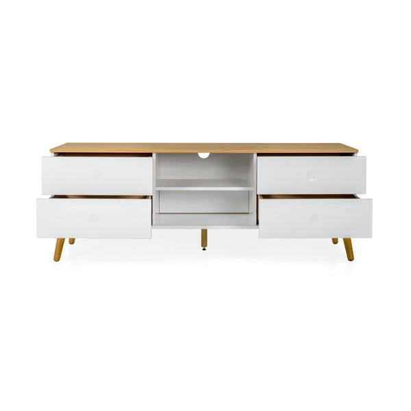 Bela TV mizica s hrastovimi nogami Tenzo Dot, širina 162 cm-image-4