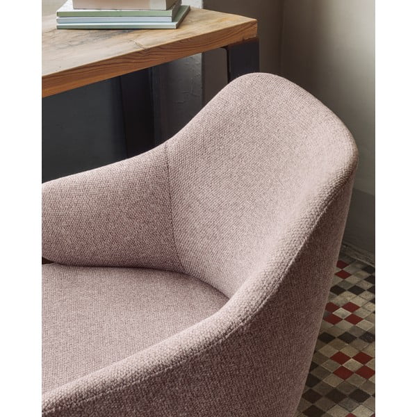 Svetlo roza pisarniški stol Kave Home Einara-image-3