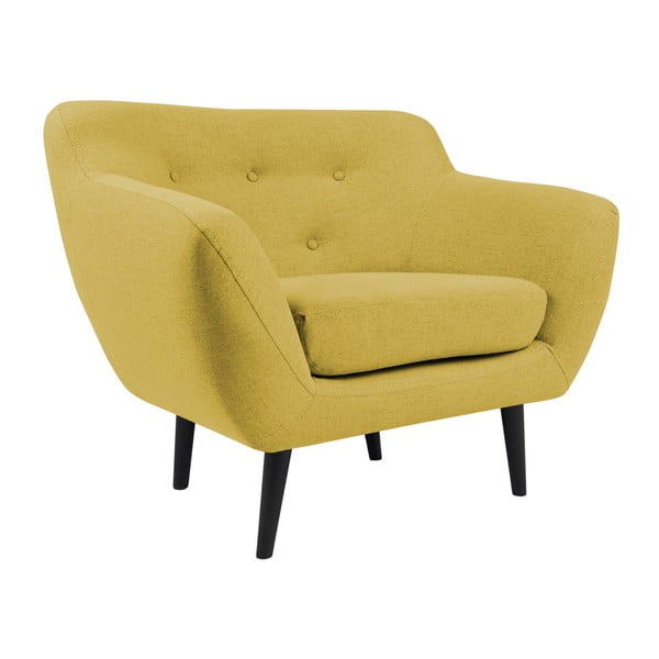 Rumeni fotelj z rjavimi nogami Mazzini Sofas Piemont-image-3