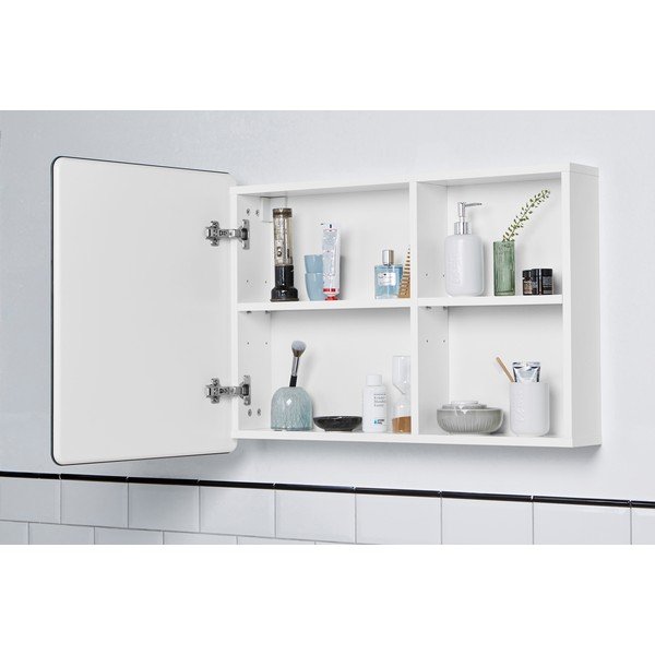 Bela stenska/z ogledalom kopalniška omarica 80x58 cm Color Bath – Tom Tailor-image-1