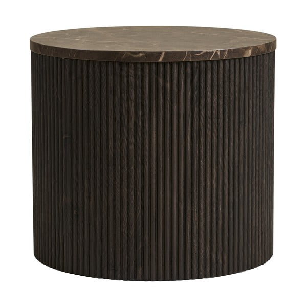 Okrogla stranska mizica z mizno ploščo v marmornem dekorju ø 45 cm Rota – House Nordic-image-3