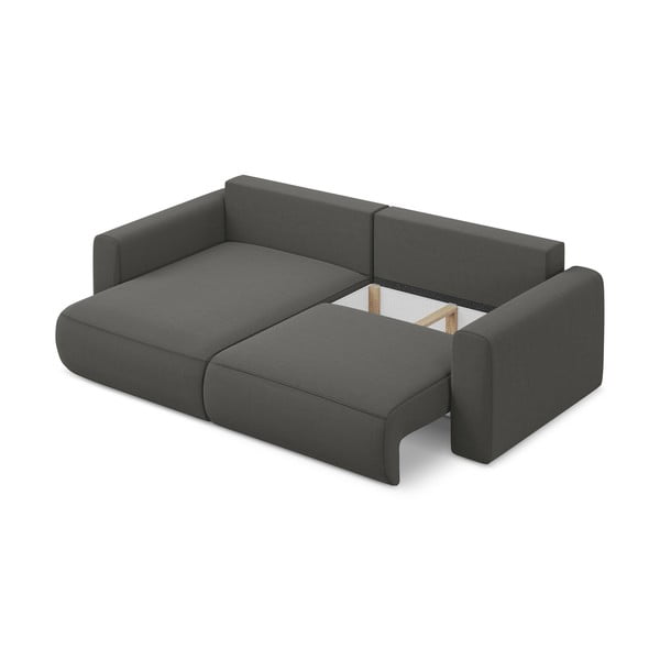Temno siva žametna raztegljiva/s prostorom za shranjevanje kotna sedežna garnitura (levi kot/z ležalnikom) Kapua – Makamii-image-4