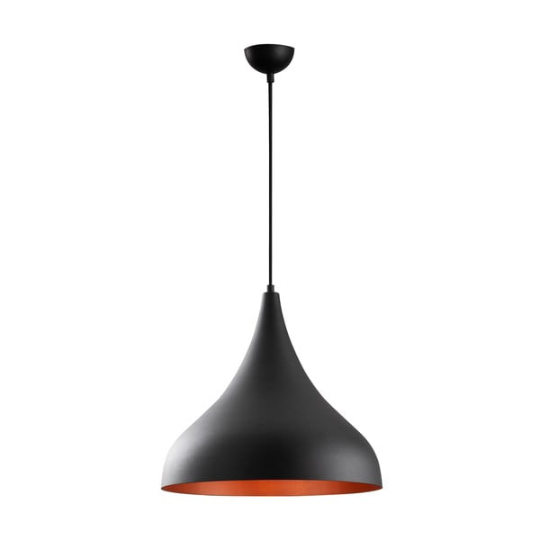 Črna viseča svetilka s kovinskim senčnikom ø 41 cm Berceste – Opviq lights