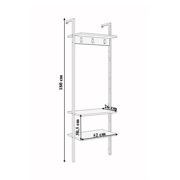 Črna garnitura za predsobo iz recikliranega lesa Nina - Kalune Design-image-4