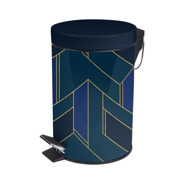 Temno moder kovinski koš za smeti s pedalom 3 l Achille – douceur d'intérieur