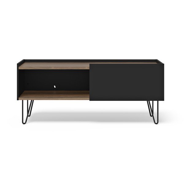 Črna/rjava TV omarica v orehovem dekorju 140x59 cm Nina – TemaHome