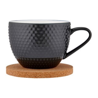 Črna porcelanasta skodelica s podstavkom 350 ml Abode - Ladelle