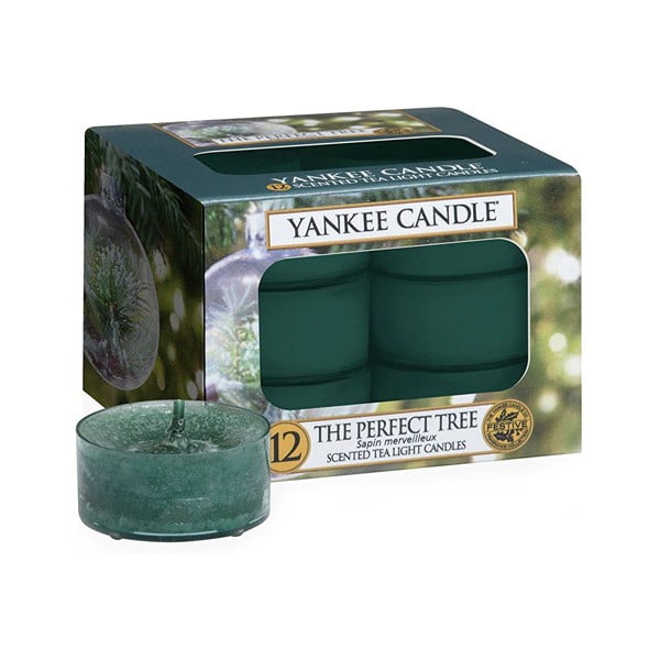Komplet 12 dišečih sveč Yankee Candle The Perfect Tree, čas gorenja 4 h