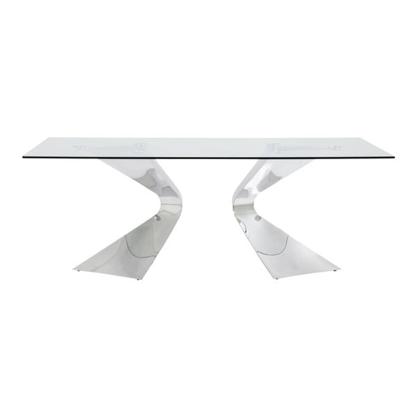 Jedilna miza z nogami v srebrni barvi Kare Design Gloria