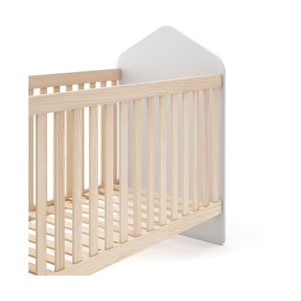 Bela/naravna otroška posteljica v borovem dekorju 60x120 cm Estefania – Marckeric-image-4