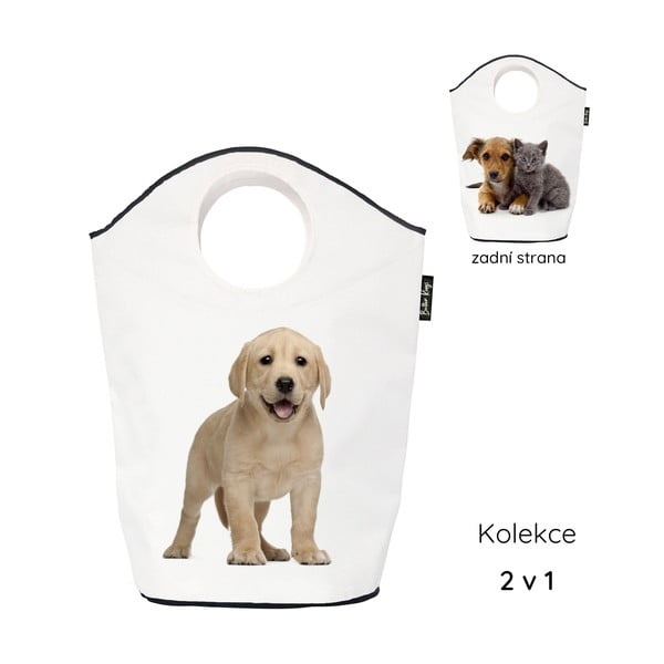 Bela tekstilna otroška škatla za shranjevanje 57x26x70 cm The Cutest Ones – Butter Kings-image-2