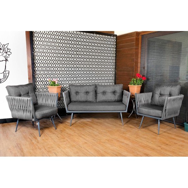 Siva vrtna garnitura za 4 osebe Violet – Floriane Garden-image-2