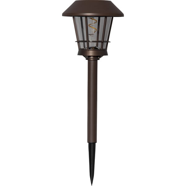 Rjava zunanja solarna LED svetilka Star Trading Fergus, višina 35 cm-image-2