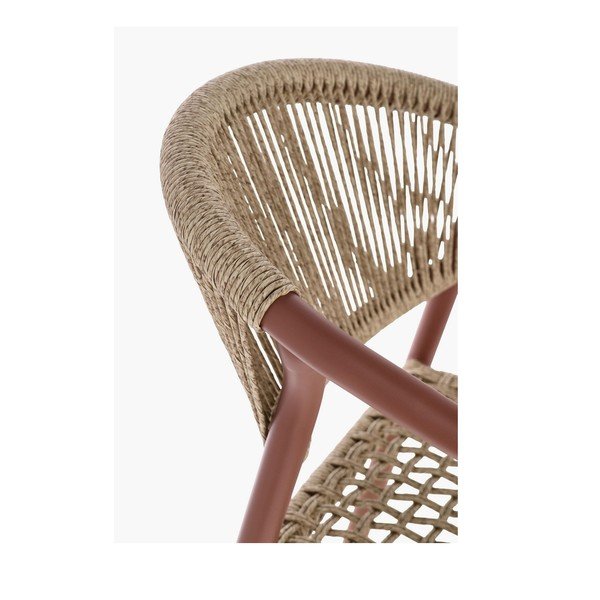 Kovinski vrtni stol v rdeči in naravni barvi Canarias – Bizzotto-image-1