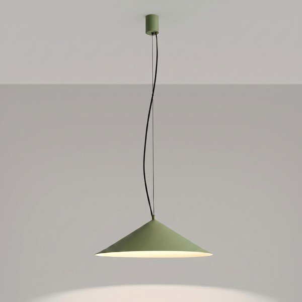 Kaki zelena kovinska LED viseča svetilka ø 50 cm FINT – Thoro-image-1